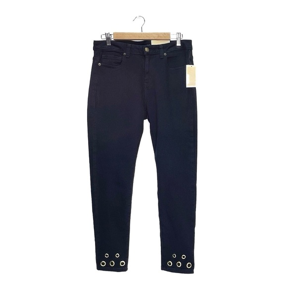 MICHAEL Michael Kors Denim - Michael Kors Izzy Skinny Jeans Dark Blue Size 8 Mid Rise Grommets New NWT